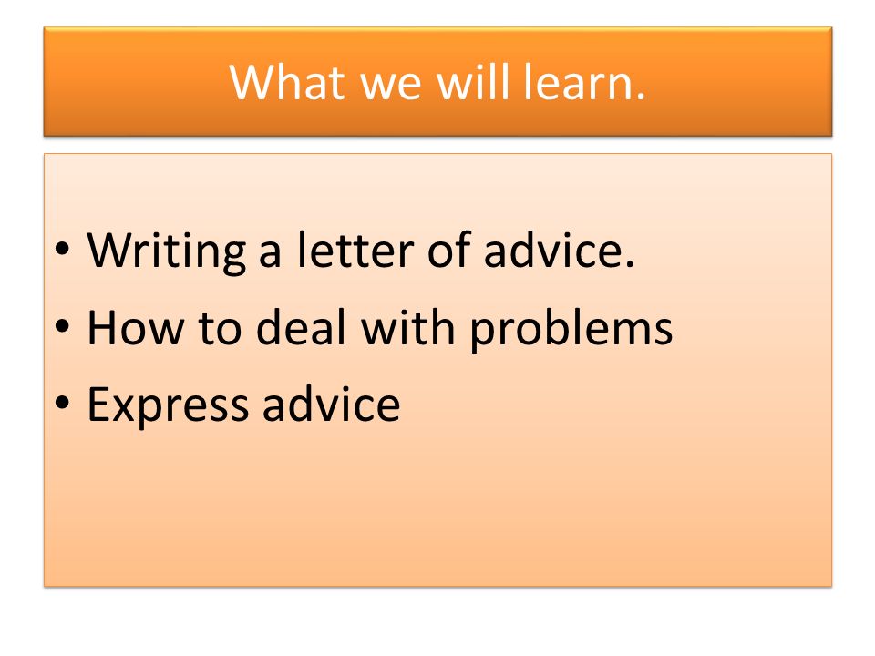 Writing Advice